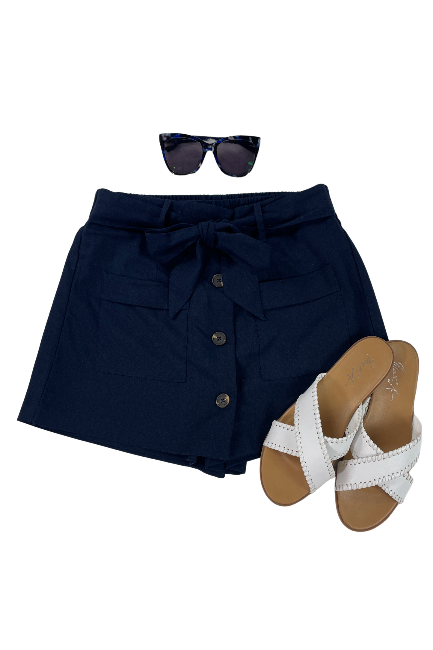 Helen's Navy Pocket Detail Button Down Skort