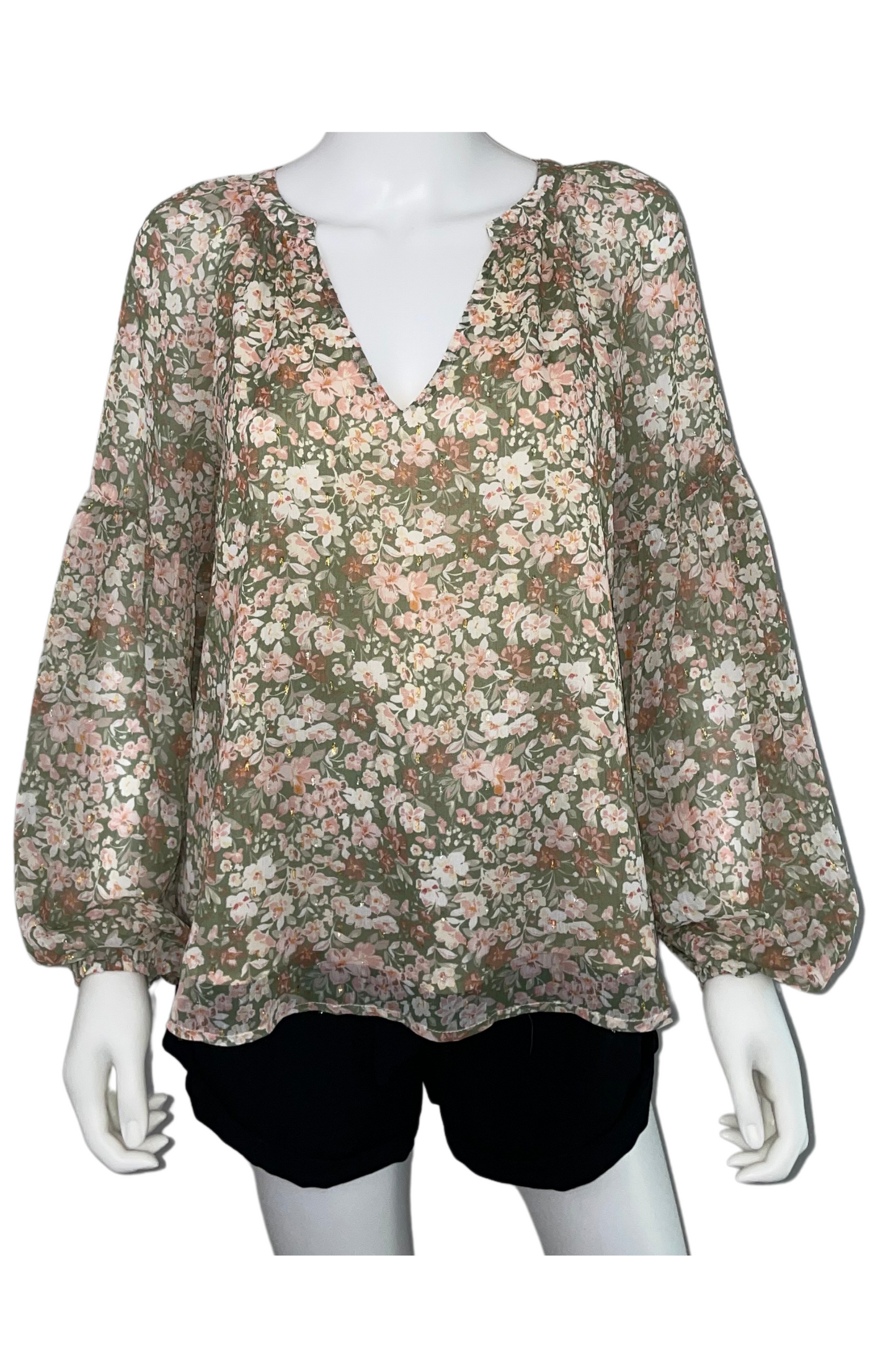 Lillie's Olive Floral Top