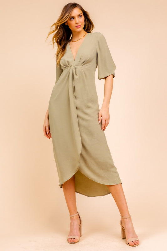 Carrie's Intriguing Sage Dress