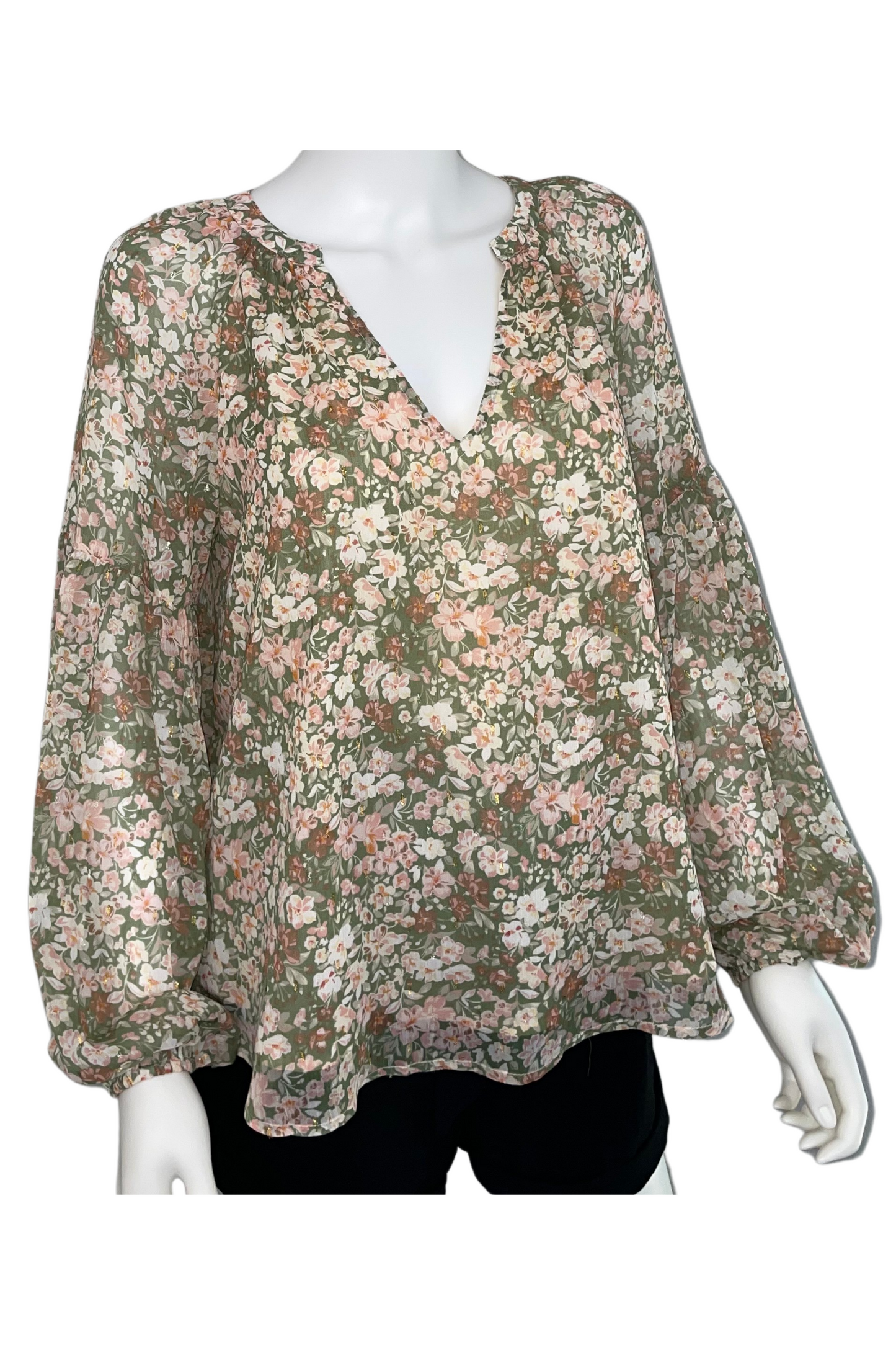 Lillie's Olive Floral Top