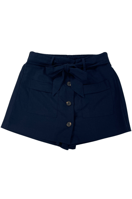 Helen's Navy Pocket Detail Button Down Skort