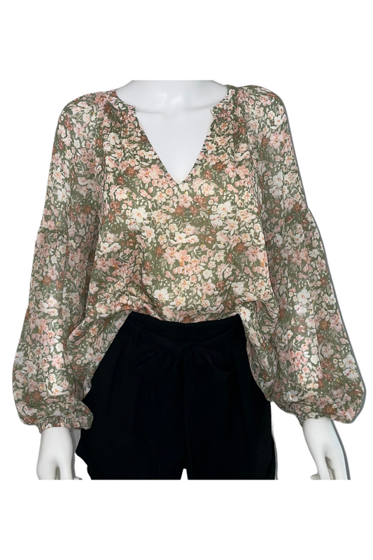 Lillie's Olive Floral Top