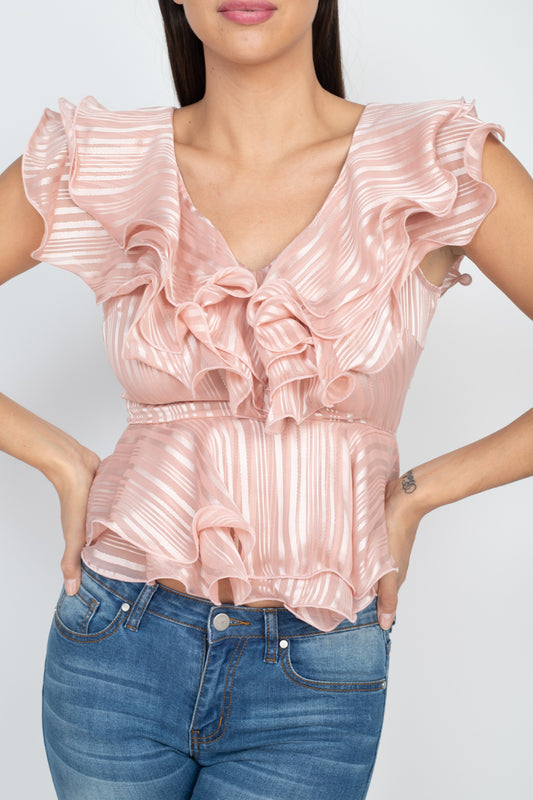 Bertha's Ruffle Lace Top