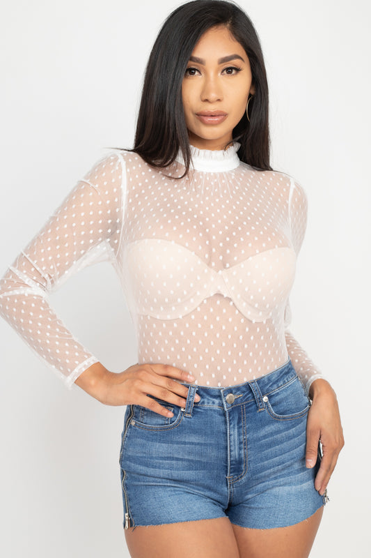 Alice's Polka Dot Mesh Top