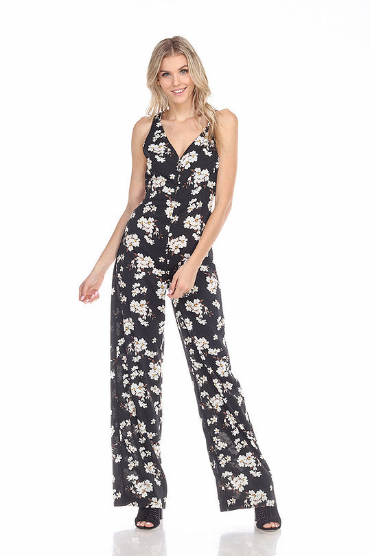 White Floral Jumpsuit