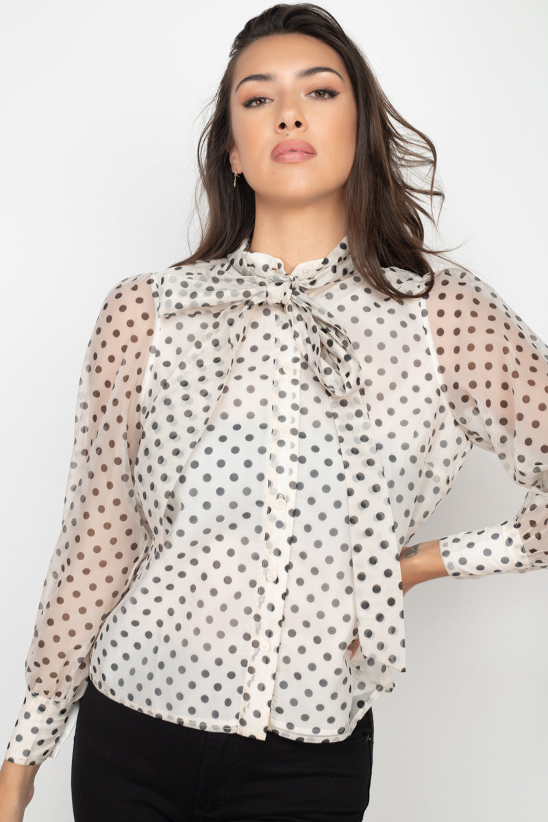 Laura's Timeless Dot Print Top