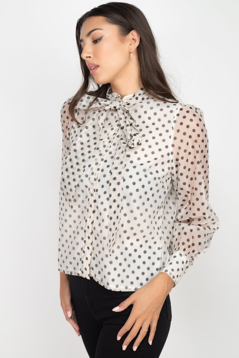 Laura's Timeless Dot Print Top