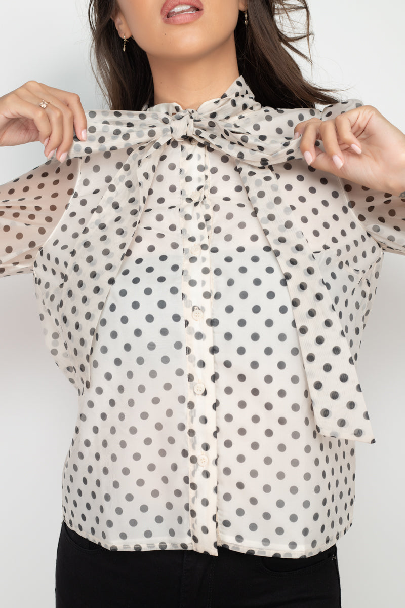 Laura's Timeless Dot Print Top