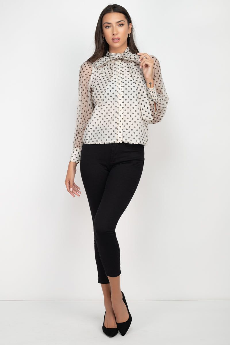 Laura's Timeless Dot Print Top