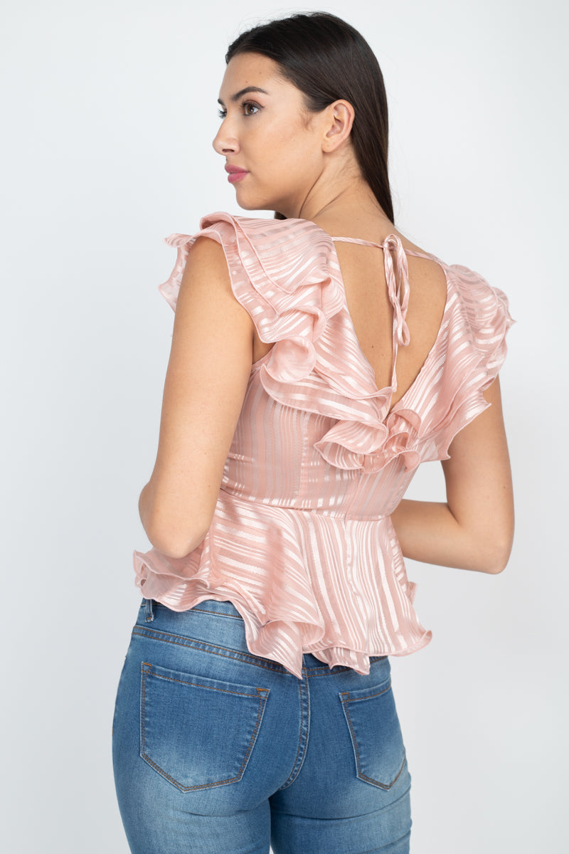 Bertha's Ruffle Lace Top